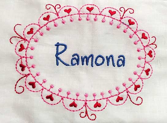 Example of a personalized pillow cover.